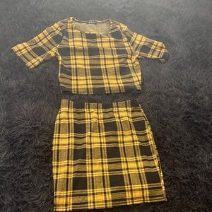 Yellow & Black Two Piece Set